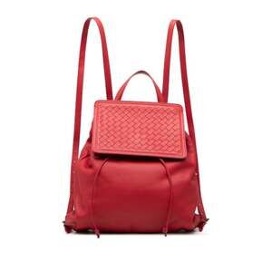 BOTTEGA VENETA Red Leather Intrecciato Backpack